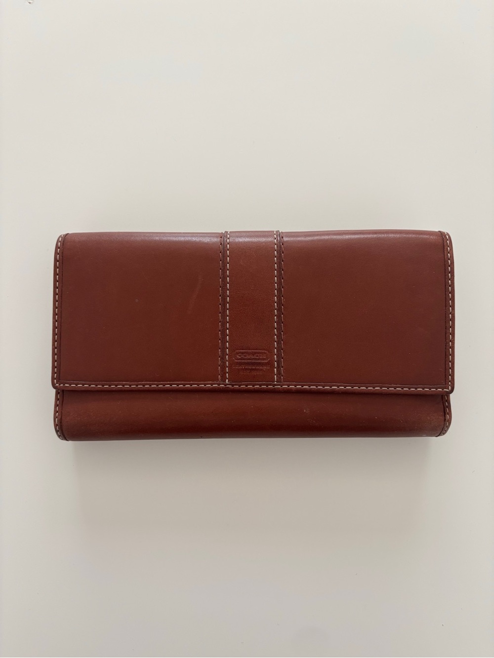 vintage brown Coach Hamilton Trifold Leather Wallet